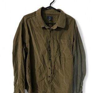 Olive green cotton button up shirt